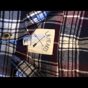 LA HEARTS (Pacsun) cropped long-sleeve flannel